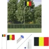 The Living Store Belgien flag og flagstang 6,23 m aluminium - Flag & vimpler