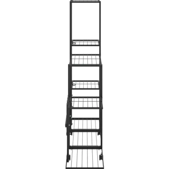 The Living Store blomsterstativ med hjul 94,5x25x92,5 cm metal sort - Planteborde