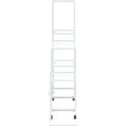 The Living Store blomsterstativ med hjul 94,5x25x92,5 cm metal hvid - Planteborde