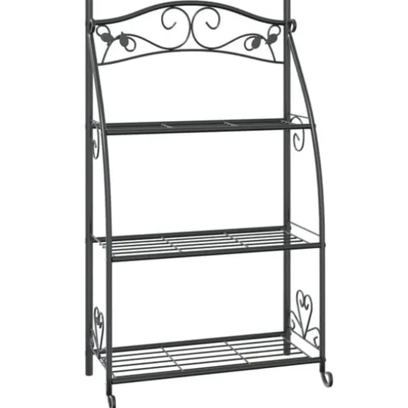 The Living Store blomsterstativ 56x30x96 cm stål sort - Planteborde