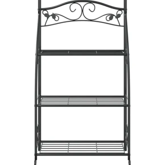 The Living Store blomsterstativ 56x30x96 cm stål sort - Planteborde