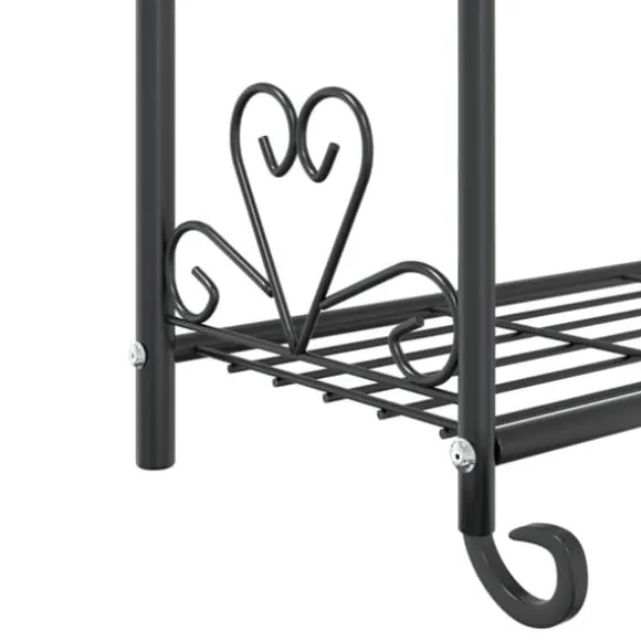 The Living Store blomsterstativ 56x30x96 cm stål sort - Planteborde
