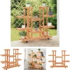 The Living Store blomsterstativ med hjul 110x25x115 cm massivt fyrretræ - Planteborde