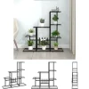 The Living Store blomsterstativ 94,5x25x88 cm metal sort - Planteborde