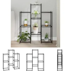 The Living Store blomsterstativ 85x25x100 cm jern sort - Planteborde