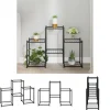 The Living Store blomsterstativ 83x25x60 cm jern sort - Planteborde
