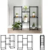 The Living Store blomsterstativ 83x25x80 cm jern sort - Planteborde