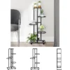 The Living Store blomsterstativ 5 niveauer med hjul 44x23x100 cm jern sort - Planteborde