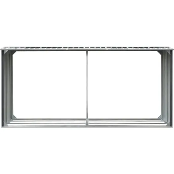 The Living Store brændeskur til haven galvaniseret stål 330 x 92 x 153 cm grå - Brændekurve – tilbehør