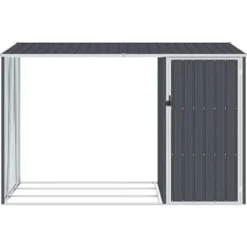The Living Store brændeskur 245x98x159 cm galvaniseret stål antracitgrå - Skure & Redskabsskure