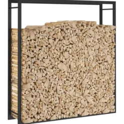 The Living Store brændestativ 110x28x116 cm stål matsort - Brændekurve
