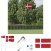 The Living Store Danmark flag og flagstang 5,55 m aluminium - Flag & vimpler