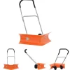The Living Store dobbeltvinklet sneskovl med udvideligt håndtag stål orange - Sneskovle