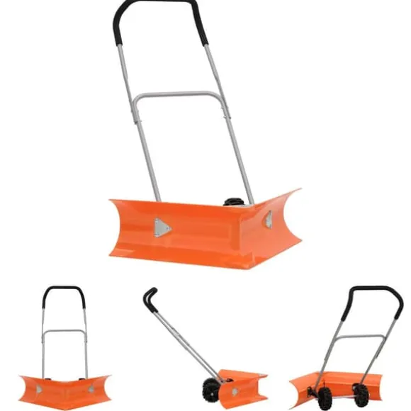 The Living Store dobbeltvinklet sneskovl med udvideligt håndtag stål orange - Sneskovle