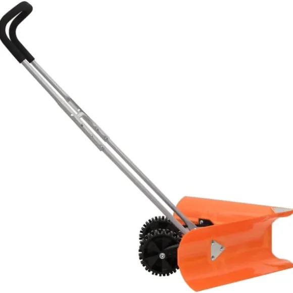 The Living Store dobbeltvinklet sneskovl med udvideligt håndtag stål orange - Sneskovle