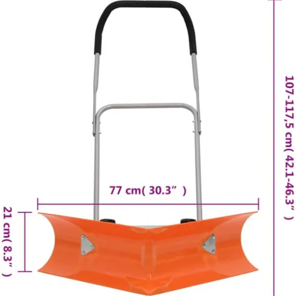 The Living Store dobbeltvinklet sneskovl med udvideligt håndtag stål orange - Sneskovle