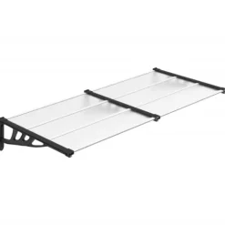 The Living Store dørbaldakin 199x90 cm polycarbonat sort og transparent - Markiser