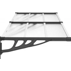 The Living Store dørbaldakin 199x90 cm polycarbonat sort og transparent - Markiser