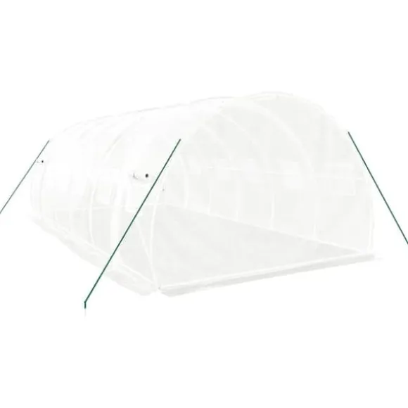 The Living Store drivhus med stålstel 18 m² 6x3x2 m hvid - Drivhuse