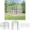 The Living Store drivhus 160x400x190 cm PVC og pulverlakeret stål transparent - Drivhuse