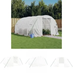 The Living Store drivhus med stålstel 12 m² 4x3x2 m hvid - Drivhuse