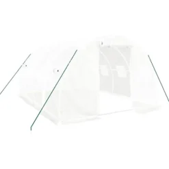 The Living Store drivhus med stålstel 12 m² 4x3x2 m hvid - Drivhuse