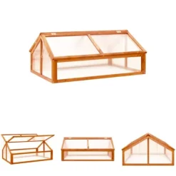 The Living Store drivhus 114x80x50 cm fyrretræ brun - Drivhuse