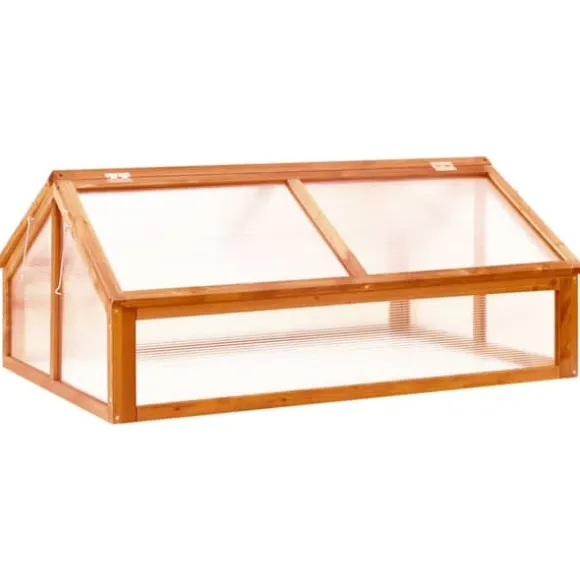 The Living Store drivhus 114x80x50 cm fyrretræ brun - Drivhuse