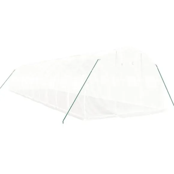 The Living Store drivhus med stålstel 36 m² 12x3x2 m hvid - Drivhuse