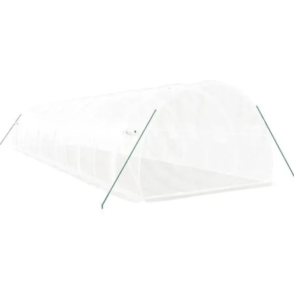 The Living Store drivhus med stålstel 36 m² 12x3x2 m hvid - Drivhuse