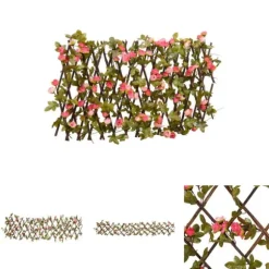 The Living Store espalier med kunstig vedbend 180x20 cm udvidelig mørk pink - Havehegn