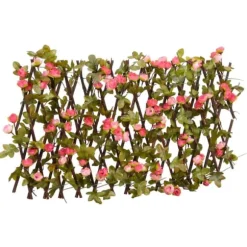 The Living Store espalier med kunstig vedbend 180x20 cm udvidelig mørk pink - Havehegn