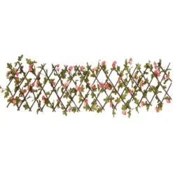 The Living Store espalier med kunstig vedbend 180x20 cm udvidelig mørk pink - Havehegn