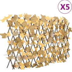 The Living Store espalierer med kunstige ahornblade 5 stk. 180x60 cm orange - Havehegn