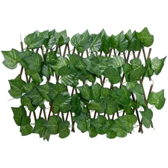The Living Store espalier 5 stk. med kunstige vinblade 180x20 cm udvidelig grøn - Havehegn