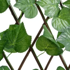 The Living Store espalier 5 stk. med kunstige vinblade 180x20 cm udvidelig grøn - Havehegn