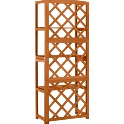The Living Store espalier med hylder 55x30x140 cm massivt grantræ - Havebuer, espalierer & pergolaer