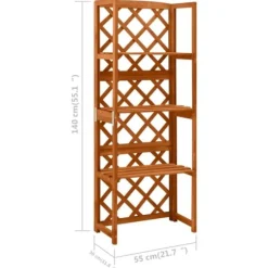 The Living Store espalier med hylder 55x30x140 cm massivt grantræ - Havebuer, espalierer & pergolaer