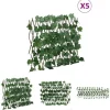 The Living Store espalier 5 stk. med kunstige vinblade 190x60 cm udvidelig grøn - Havehegn