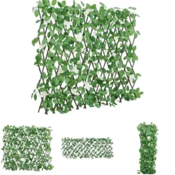 The Living Store espalier med kunstig vedbend 186x30 cm udvidelig grøn - Havehegn