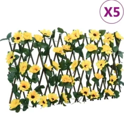 The Living Store espalierer med kunstig vedbend 5 stk. 180x20 cm udvidelig gul - Havehegn