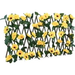 The Living Store espalierer med kunstig vedbend 5 stk. 180x20 cm udvidelig gul - Havehegn