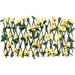 The Living Store espalierer med kunstig vedbend 5 stk. 180x20 cm udvidelig gul - Havehegn