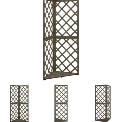 The Living Store espalier til hjørne 50x50x145 cm massivt grantræ grå - Havebuer, espalierer & pergolaer