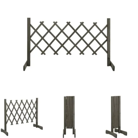 The Living Store espalier til haven 120x60 cm massivt fyrretræ grå - Havehegn