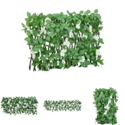 The Living Store espalier med kunstig vedbend 180x30 cm udvidelig grøn - Havehegn