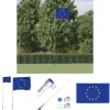 The Living Store Europaflag og flagstang 5,55 m aluminium - Flag & vimpler