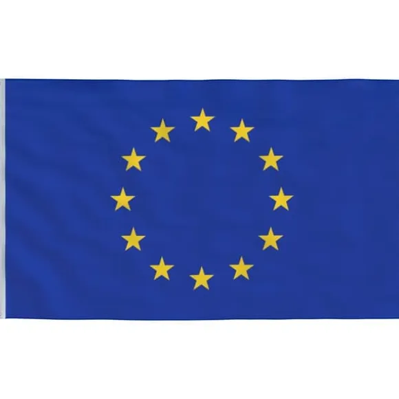 The Living Store Europaflag og flagstang 6,23 m aluminium - Flag & vimpler