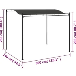 The Living Store fast markise 3x2,4 m antracitgrå - Festtelte & havepavilloner
