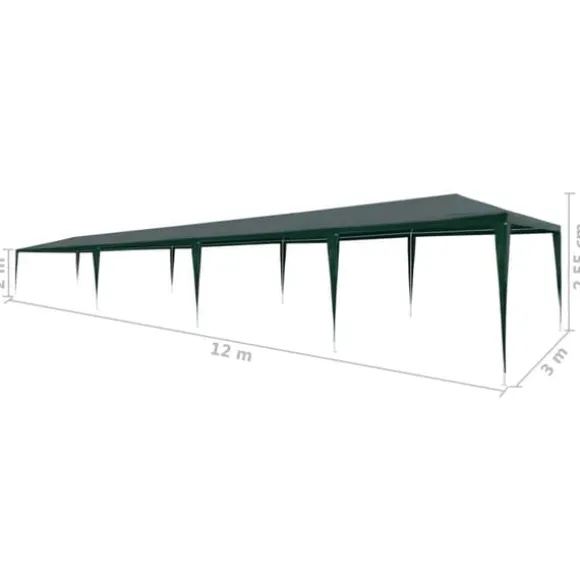 The Living Store festtelt 3x12 m PE grøn - Festtelte & havepavilloner